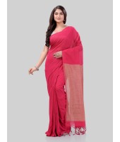 DESH BIDESH Women`s Khadi Cotton Handloom RupSagar Design Saree Without Blouse Piece(Pink)